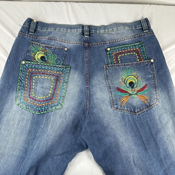 RARE VTG Coogi Jeans Australia Denim Embroidered Stitch Baggy Rap Hip Hop 44x34 - Picture 1 of 13